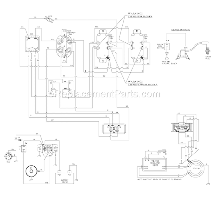 Page F Diagram and Parts List for  Briggs and Stratton Generator